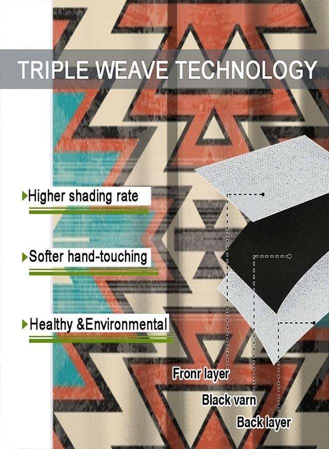 LOMADIA Aztec Blackout Curtain, Rustic Western Fantasy Boho Tribal Southwest Native American Pattern Decor Window Rod Pocket Thermal Insulated Curtains Panels for Bedroom Living Room Drapes 42x45in - Image 5